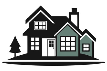 Elegant Maison Silhouette Vector Illustration Stylish Architectural Design