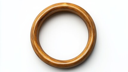 Wooden ring on white background showcasing minimalist design and natural aesthetic