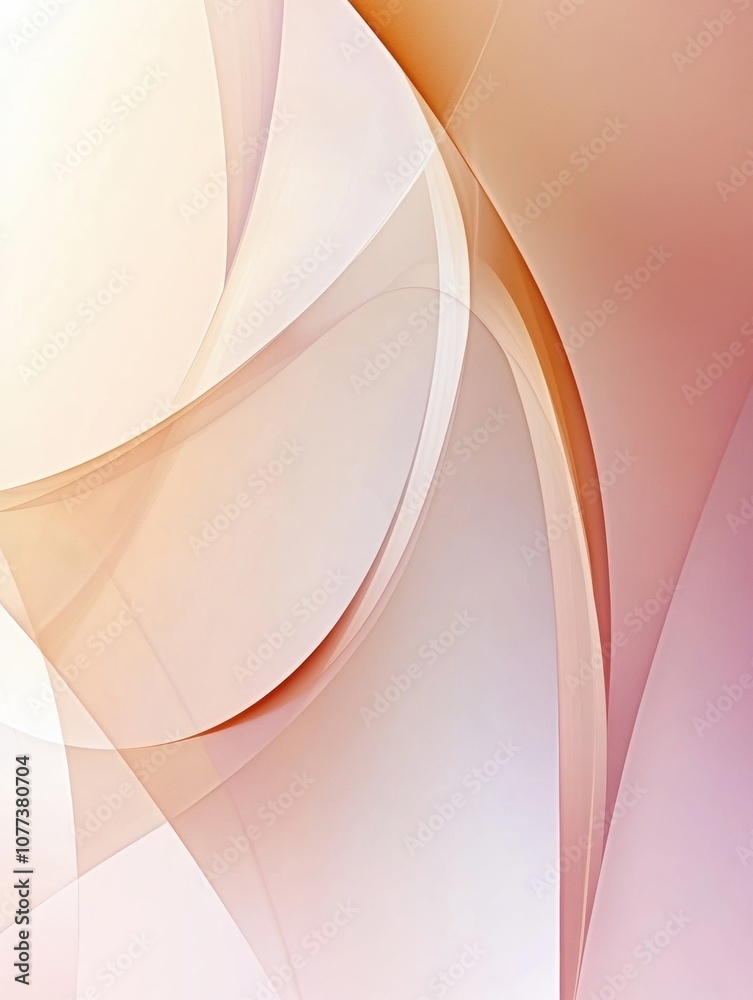 Poster Delicate forms intertwine in subtle hues, showcasing an elegant composition of curves that evoke tranquility and simplicity. Generative AI