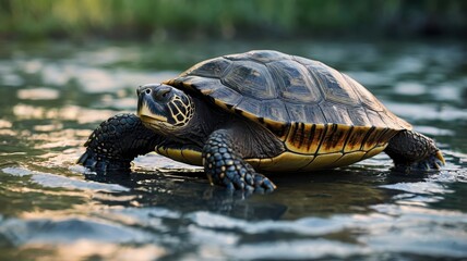 Fototapeta premium A turtle in its natural environment