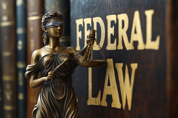 Symbolic representation of justice focusing on Federal Law concepts