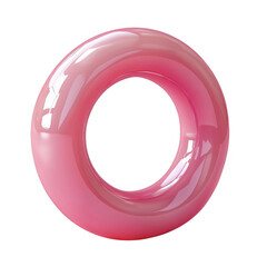 Vibrant Pink Inflatable Ring on White Background