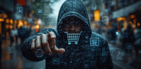 Fototapeta premium Cyber Threat in E-commerce
