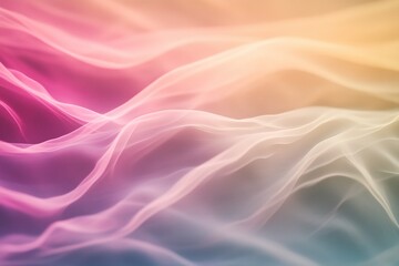 Obraz premium Flowing abstract curves with translucent layers, pastel gradients, smooth edges