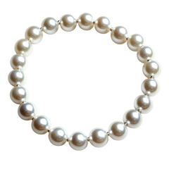Obraz premium Elegant Pearl Necklace on White Background