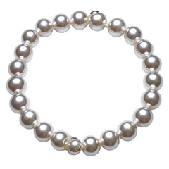 Obraz premium Elegant Pearl Necklace Sparkling on White Background
