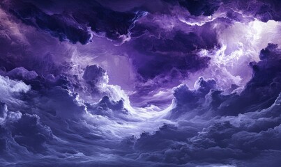Fototapeta premium Abstract fantasy landscape purple Cumulus clouds aesthetic background