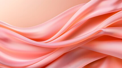 Obraz premium Soft Flowing Salmon Silk Fabric Texture in Orange and Pink