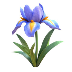 Vibrant Blue Iris Flower Blooming in Natural Light