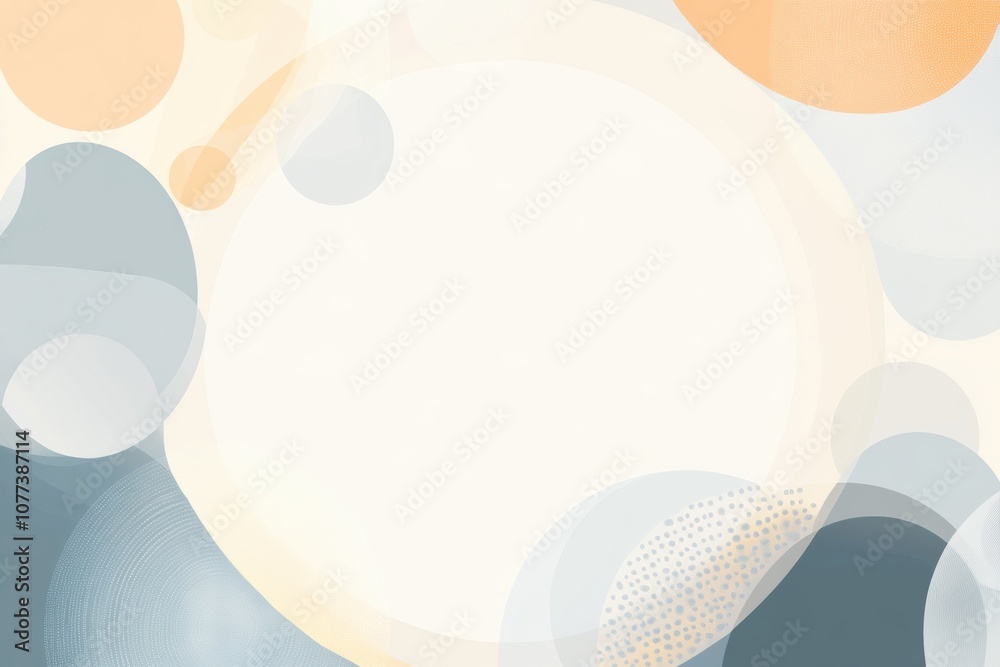 Aufkleber Colorful overlapping shapes convey a tranquil vibe, emphasizing simplicity and elegance in abstract artistic expression. Generative AI