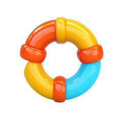 Colorful Rubber Baby Teething Ring Toy
