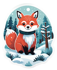 little fox cartoon vector