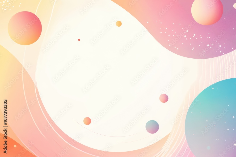 Aufkleber Soft gradients and abstract shapes intertwine in a harmonious composition, creating a tranquil backdrop for creative projects. Generative AI