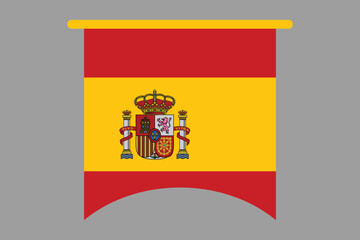 Obraz premium Spain flag, The flag of Spain, Flag of Spain national country symbol illustration Vector, Rectangle Spain flag illustration, Flat vector illustration 