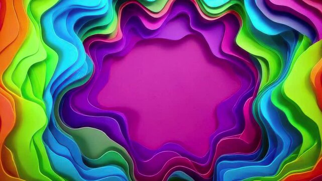 A colorful paper cut design animation