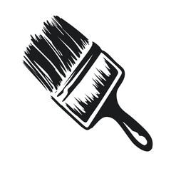 Illustration of a black and white paintbrush icon with a textured bristle effect, set against a plain background.