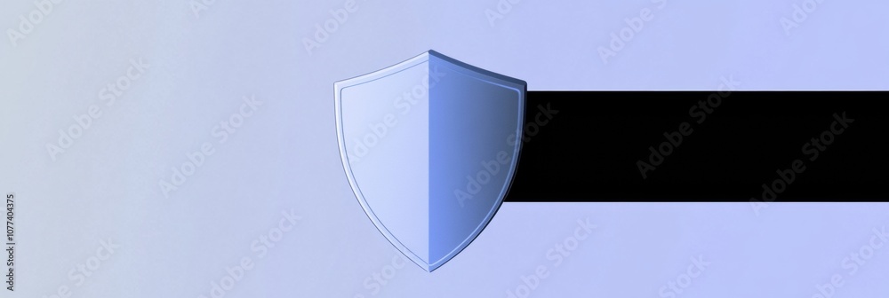 Aufkleber a shield symbolizing security and protection stands out against a smooth blue-to-white gradient back