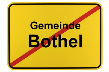 Illustration eines Ortsschildes der Gemeinde Bothel in Niedersachsen
