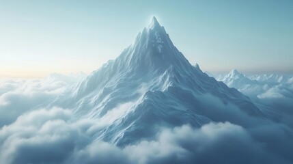2025 revenue target, mountain peak with numbers, financial goal, 3D illustration