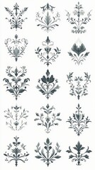 Elegant Floral Damask Patterns