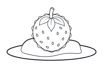 Vibrant Line  Drawing of Cherimoya Detailed Vector Illustration