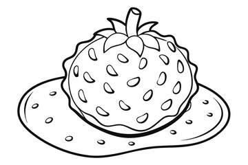 Vibrant Line  Drawing of Cherimoya Detailed Vector Illustration