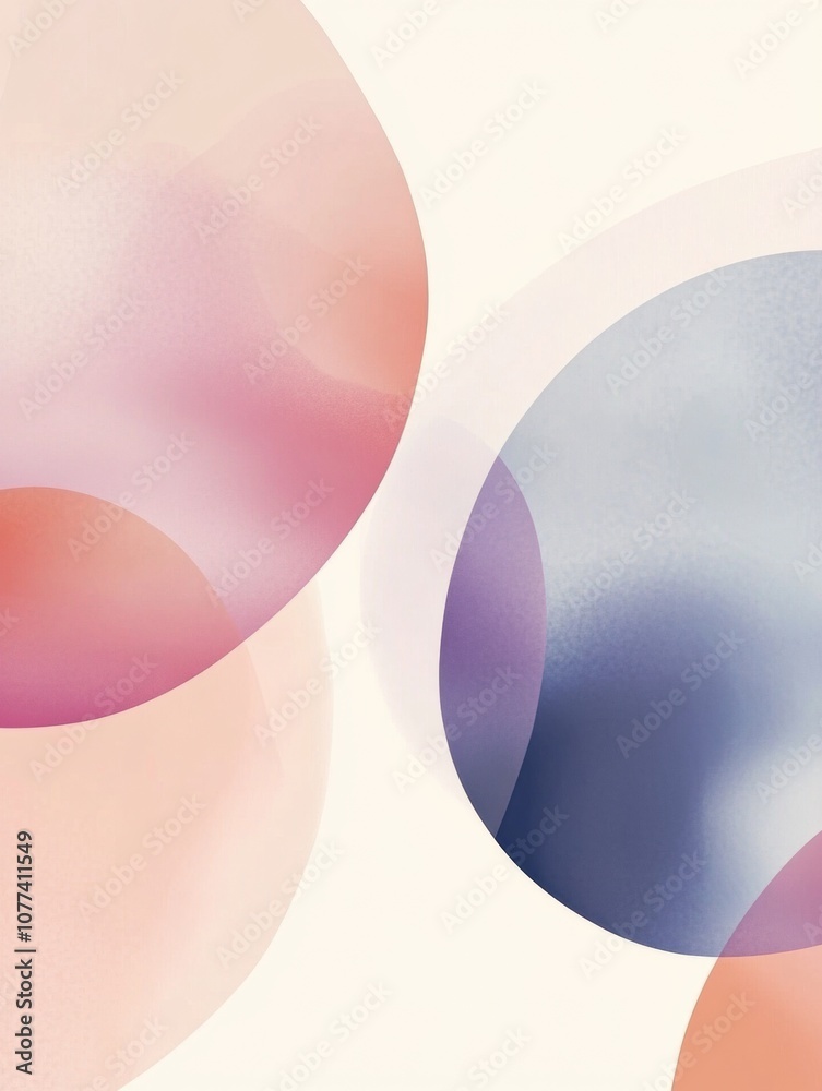 Aufkleber soft circular forms in pastel shades intertwine, evoking a sense of peace and inviting viewers to en