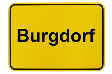 Illustration eines Ortsschildes der Gemeinde Burgdorf in Niedersachsen