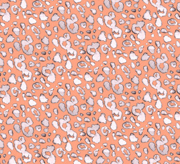 Seamless leopard pattern, animal print.