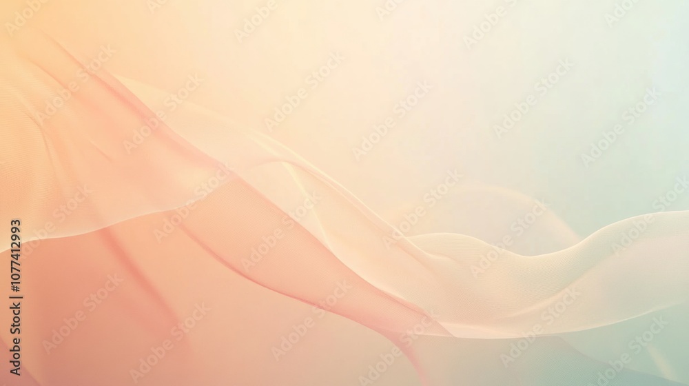 Poster Soft pastel shapes blend seamlessly, creating an atmosphere of tranquility, inviting viewers into a serene experience of abstract minimalism. Generative AI