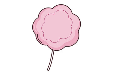 Line Drawing of Cotton Candy on White Background Sweet and Whimsical Illustration