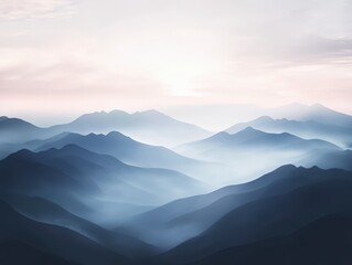 Fototapeta premium Misty Mountain Sunrise Panorama