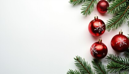 Red Christmas ball on branch