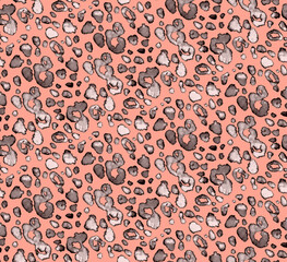 Seamless leopard pattern, animal print.