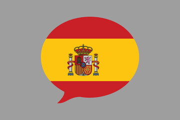Spain flag with massage sign, Spain flag vector graphic, Spain country flag is a symbol of freedom, National Spain flag, vector illustration
