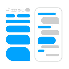 Message bubbles template for chat, chatting in smartphone, send or receive sms on app, chatting sms template bubbles.