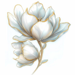 white and yellow flower isolated