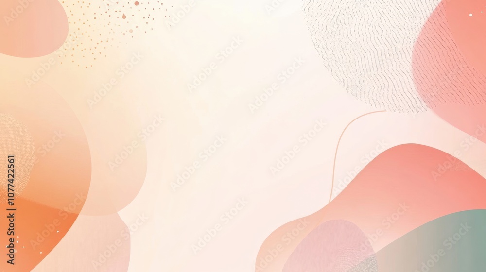 Aufkleber Soft pastel shapes blend together harmoniously, creating a minimalist yet inviting design ideal for various artistic projects. Generative AI