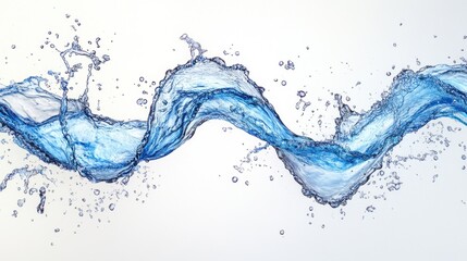Blue water splash in a wave shape.