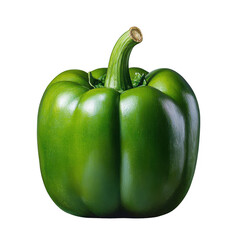 Vibrant Green Bell Pepper Isolated on White Background