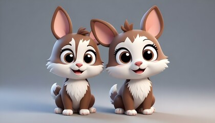 Fototapeta premium Animales de dibujos animados
