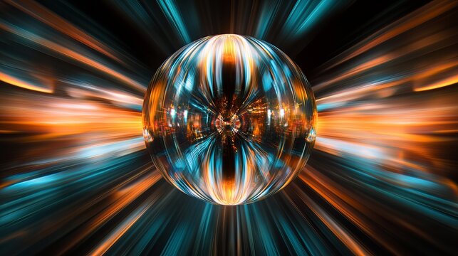 A close-up illustration of a spinning disco ball, reflecting dynamic, shimmering rays of light against a dark black background.