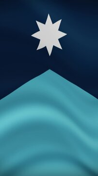 Minnesota State Waving Flag in Vertical Orientation. Realistic Flag Animation. Seamless Loop Background.