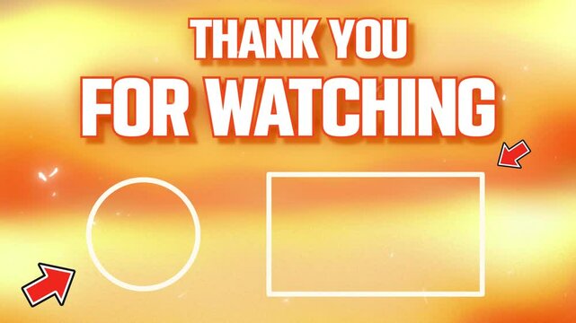 Thank you for watching golden animation background. End screen 4k video