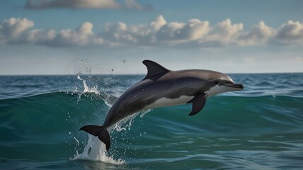 Fototapeta premium A Dolphin's Leap of Joy