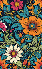 vector illustration, coloring, collage with graceful patterns and ornaments, vegetation and flowers, Arabic style, tattoo, tattoo template