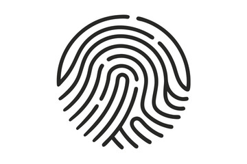 Minimalist Line Drawing of Fingerprint on White Background Simple and Elegant Illustration