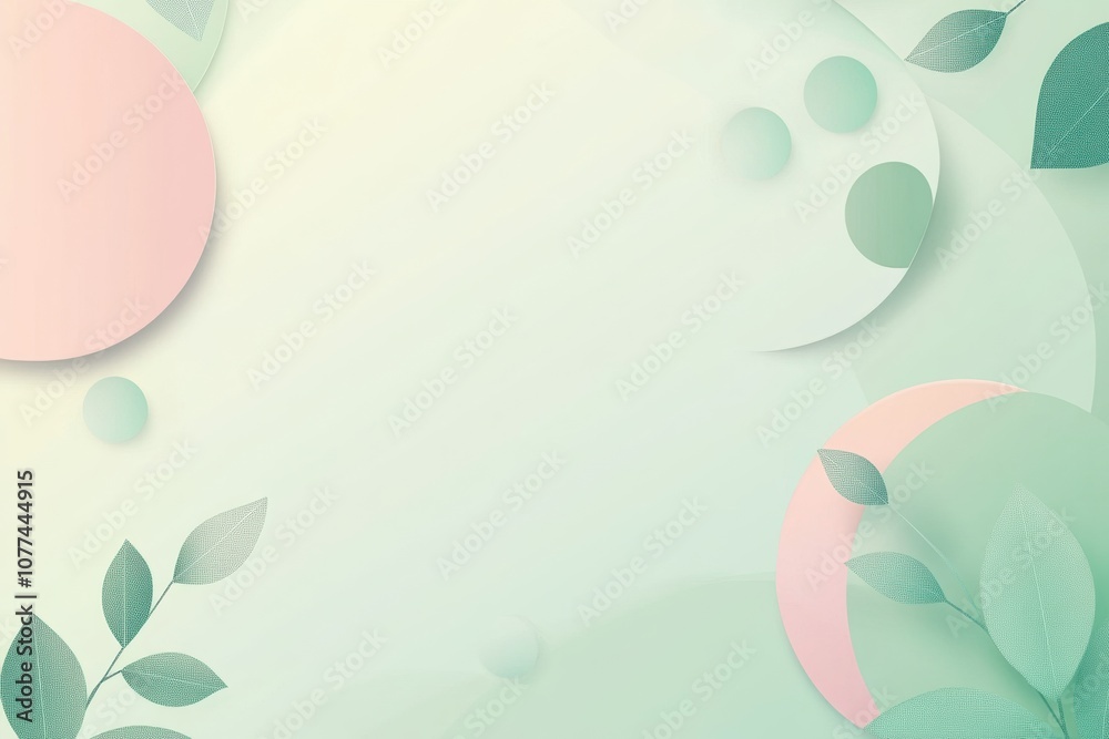 Poster soft pastel shapes blend harmoniously, forming a tranquil background perfect for artistic and design