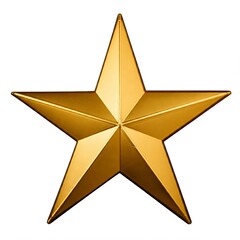 golden star isolated on white