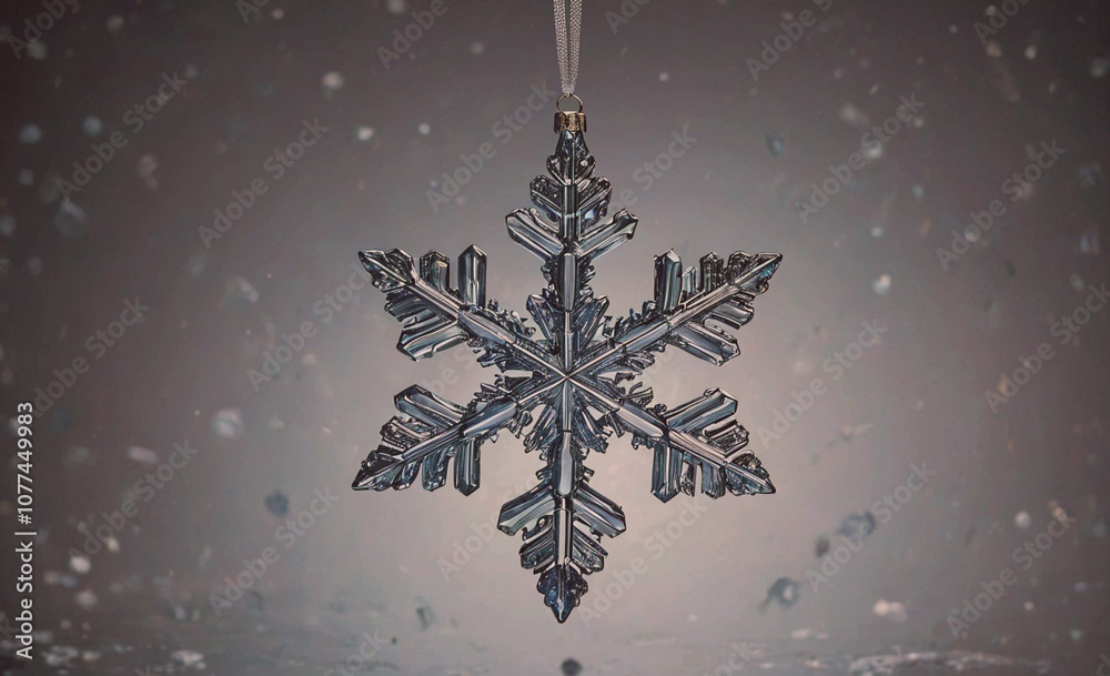 Poster Snowflake ornament hanging from a string